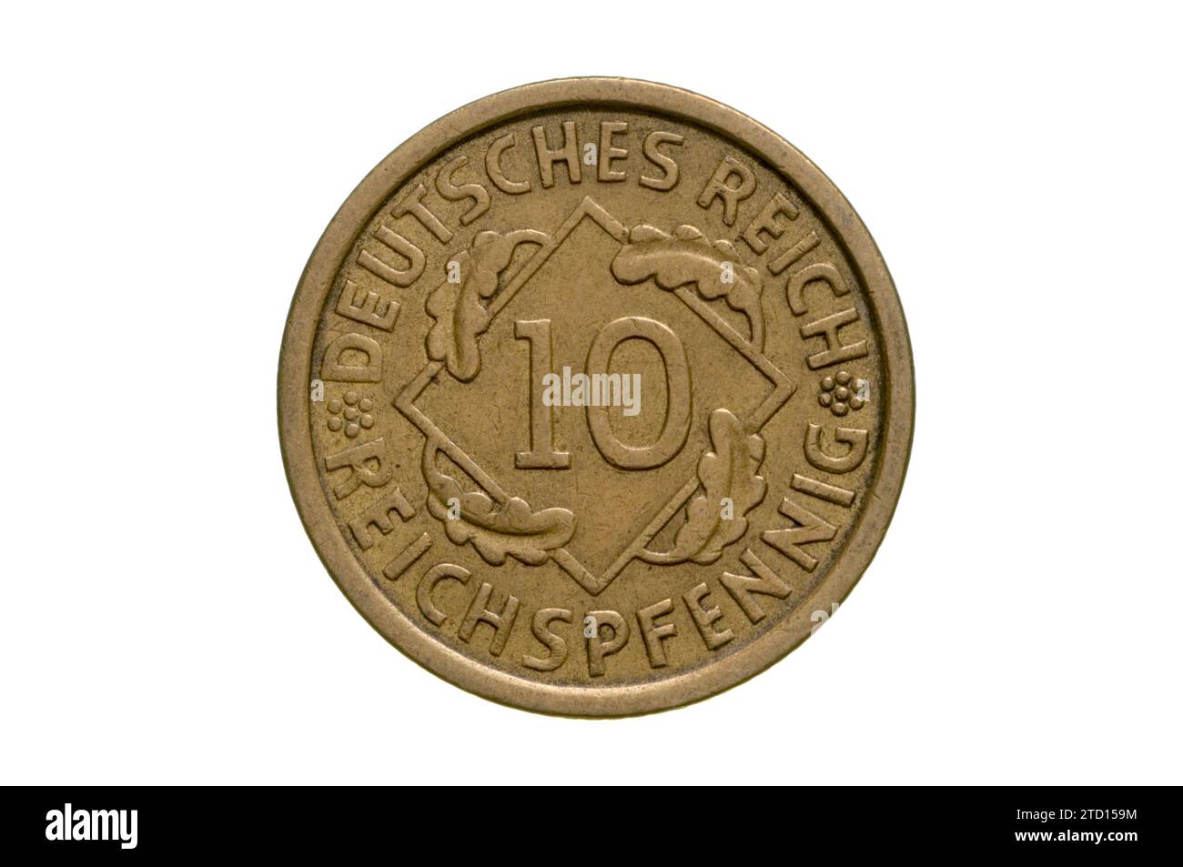 Repubblica di Weimar 10 moneta Reichspfennig Foto Stock