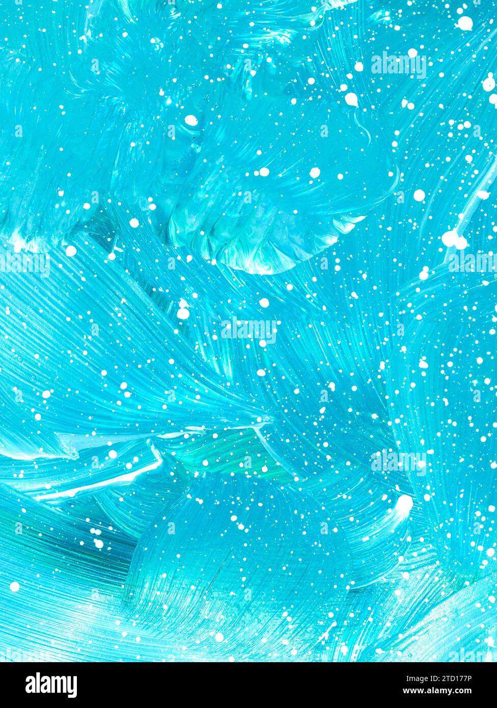 Turchese pittura astratta, arte creativa pittura a mano sfondo, pennello texture, oceano astratto, pittura acrilica su tela. Arte moderna Contemporaneo Foto Stock