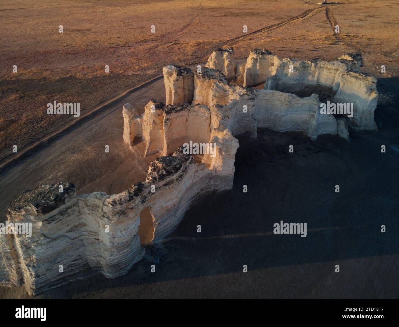 monument rocks, piramidi di gesso, formazione rocciosa nella contea di gove, kansas Foto Stock