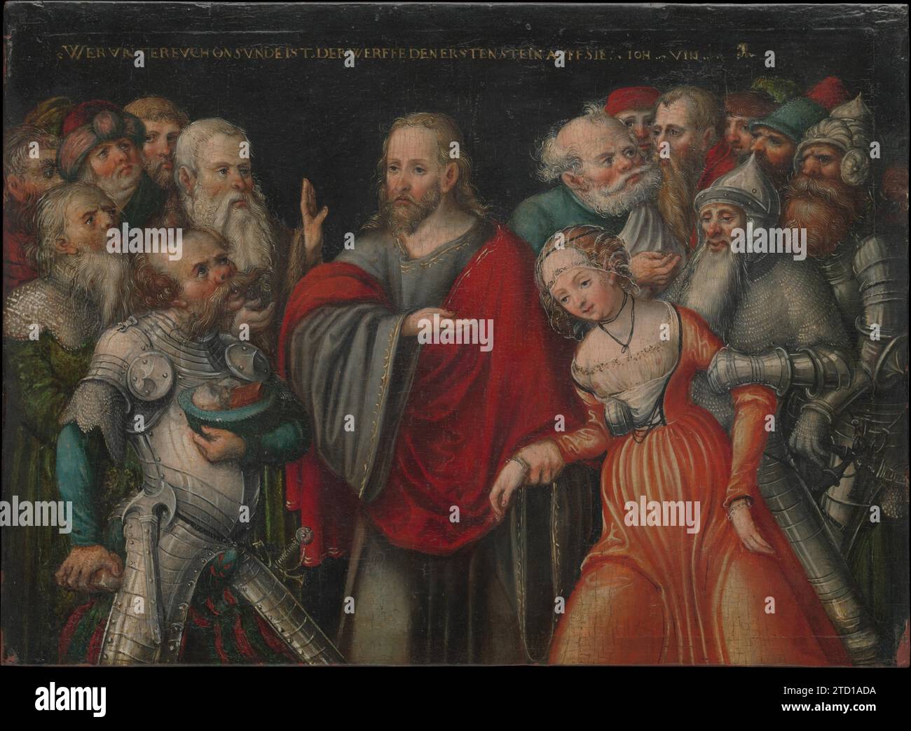 Cristo e l'Adulteress 1982 di Lucas Cranach il giovane e Workshop Foto Stock