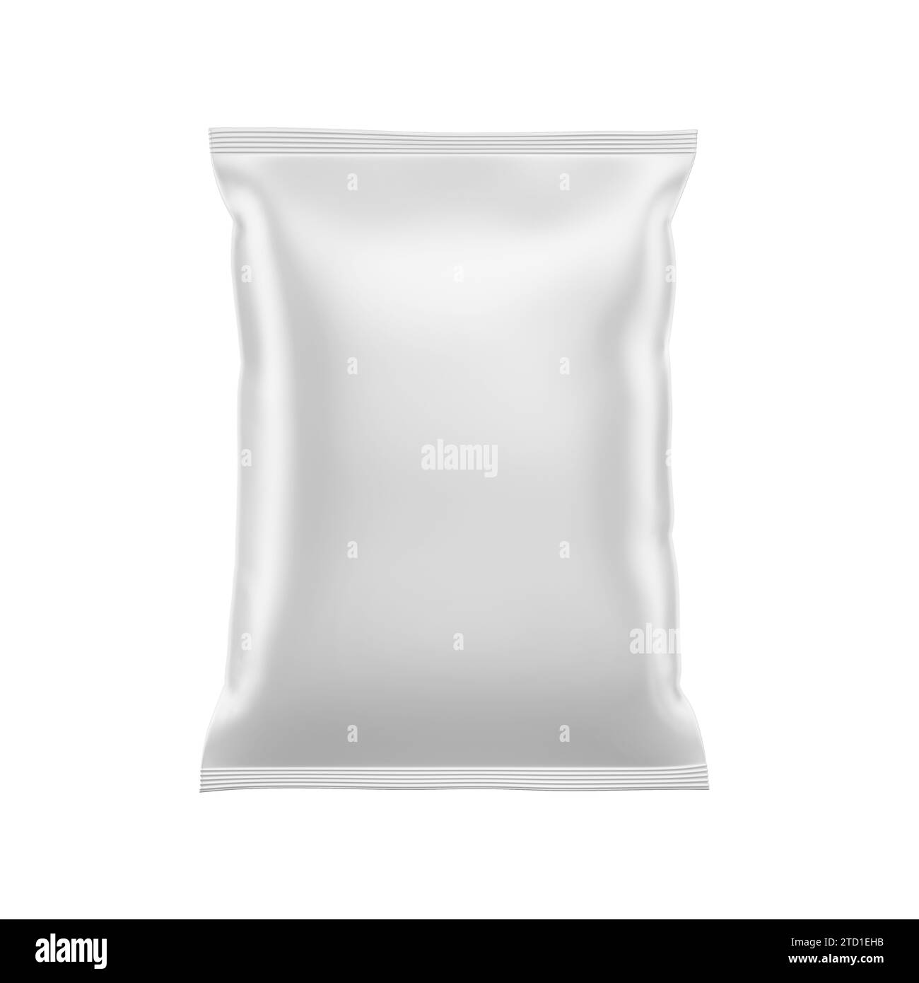 Mockup 3D Rendering per imballaggi alimentari in sacchetti su sfondo bianco Foto Stock
