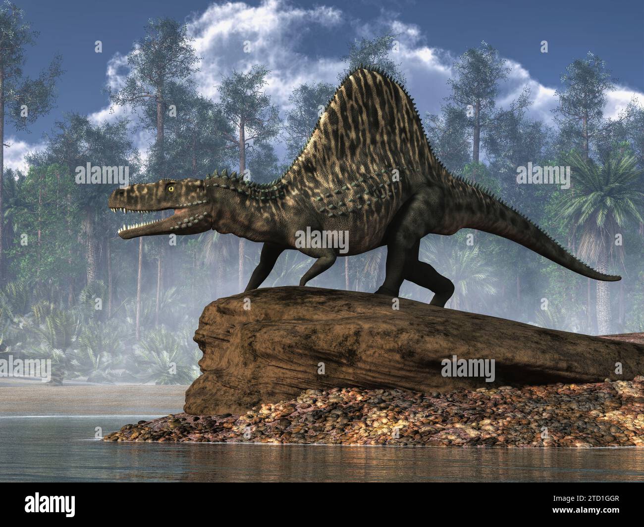 Arizonasaurus, un genere di rettili estinti, noto per la vela fatta di alte spine neurali, era un archosauro ctenosauriscide. Foto Stock