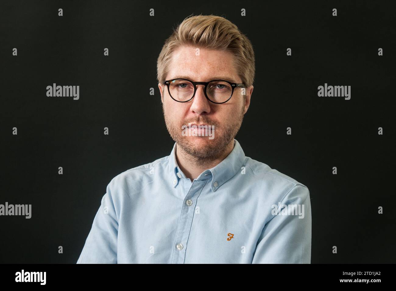 Christopher Beanland partecipa a una photocall durante l'Edinburgh International Book Festival il 12 agosto 2017 a Edimburgo, in Scozia. Foto Stock