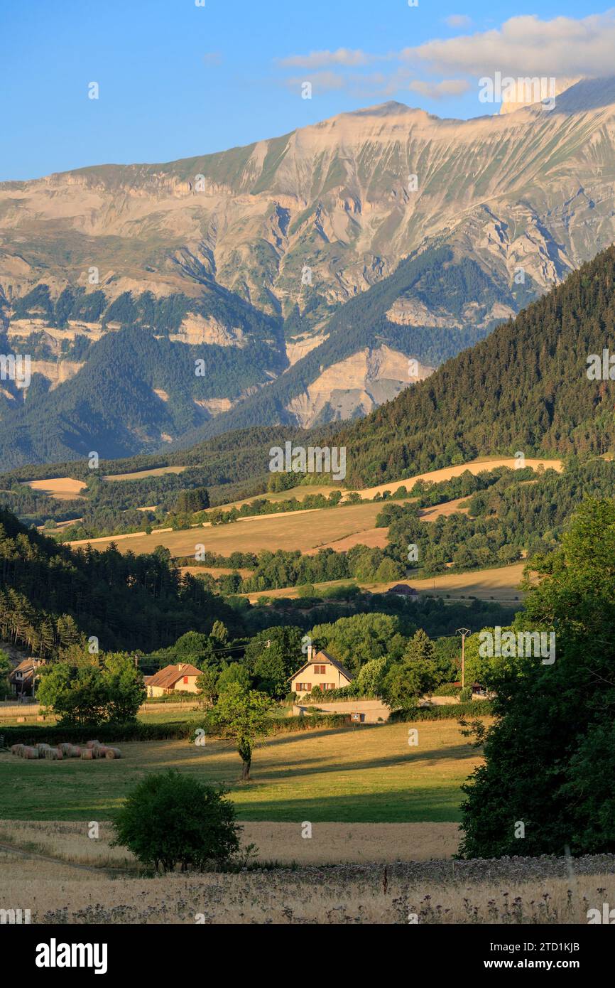 Campagna nei pressi di Lalley, regione di le Trieves, Isere, Grenoble, Alvernia-Rodano-Alpi, la Francia, Foto Stock