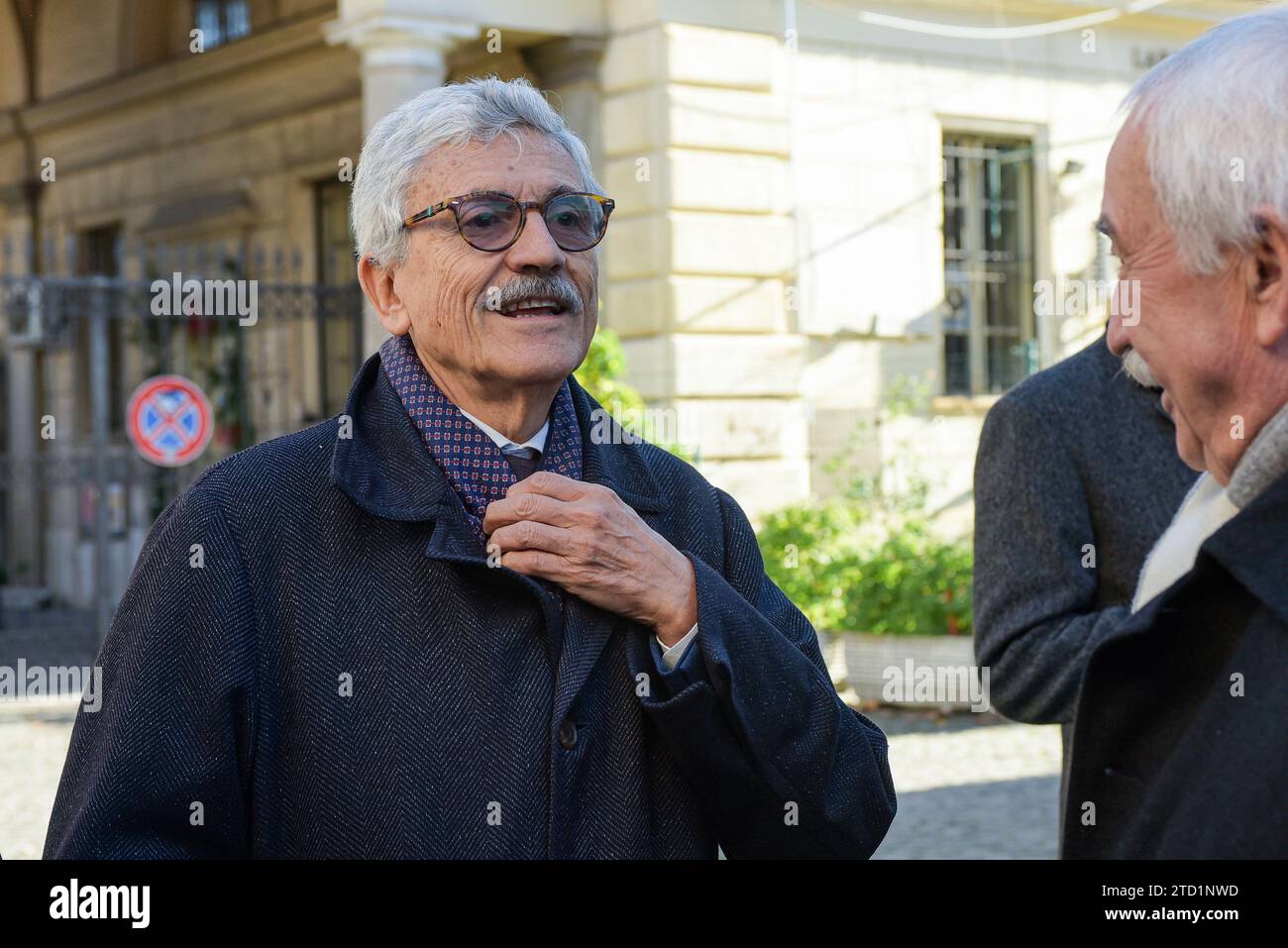 Massimo D'Alema partecipa all'inaugurazione della mostra "i luoghi e le parole di Enrico Berlinguer", presso il mattatoio. La mostra è dedicata alla figura di Enrico Berlinguer, uno dei protagonisti della storia politica italiana del XX secolo e segretario del Partito Comunista Italiano dal 1972 al 1984, per il centenario della sua nascita. (Foto di Vincenzo Nuzzolese / SOPA Images/Sipa USA) Foto Stock