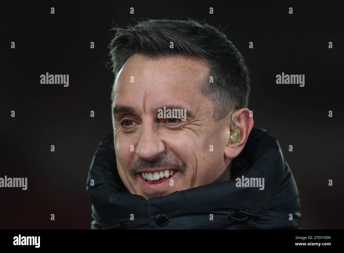 Gary Neville Sky Sports presentatore di calcio durante la partita di Premier League Nottingham Forest vs Tottenham Hotspur al City Ground, Nottingham, Regno Unito, 15 dicembre 2023 (foto di Gareth Evans/News Images) a Nottingham, Regno Unito il 12/15/2023. (Foto di Gareth Evans/News Images/Sipa USA) Foto Stock