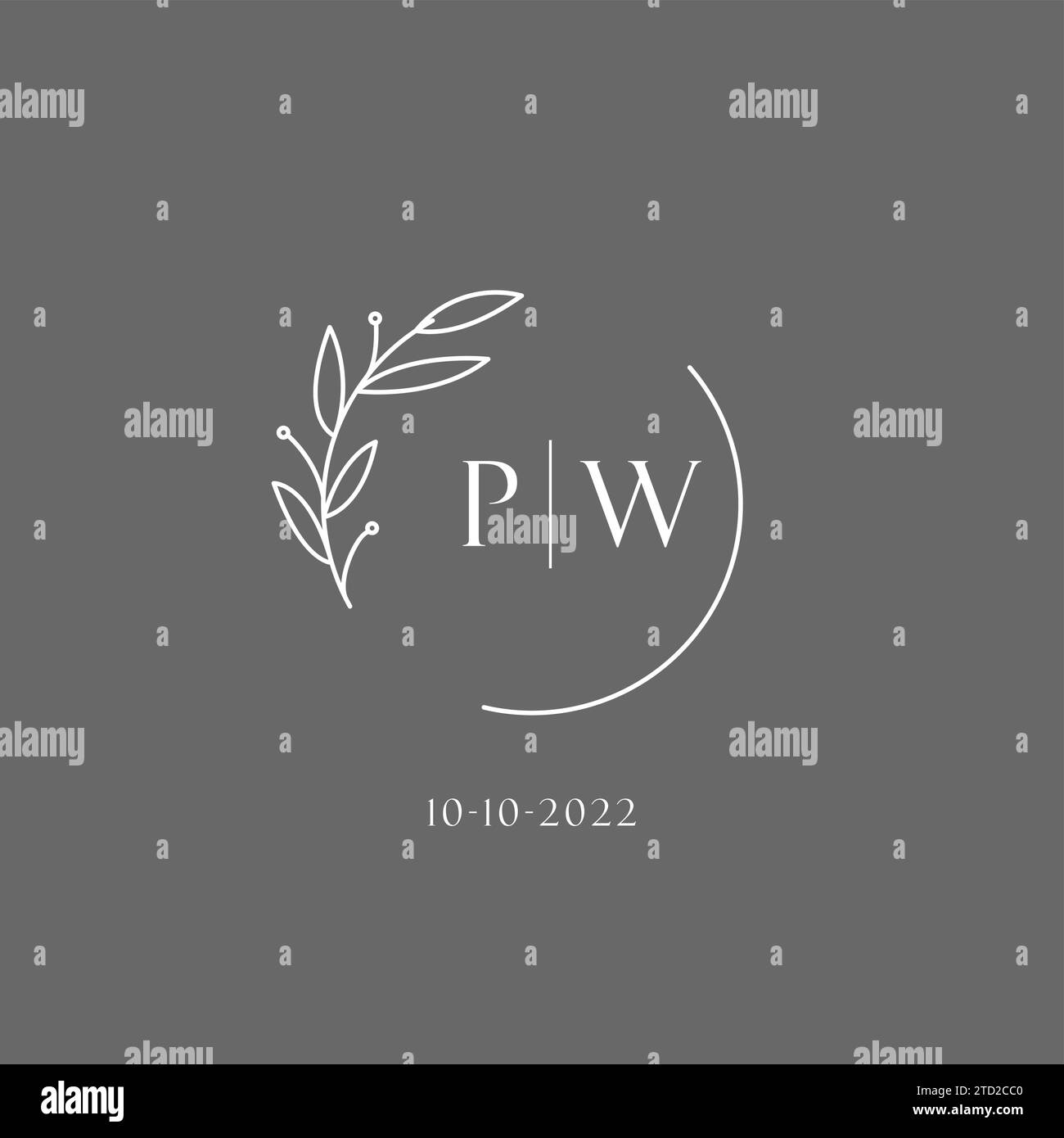 Lettera PW monogramma nuziale idee di design logo grafica vettoriale Illustrazione Vettoriale