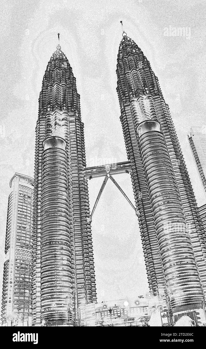 Petronas torreggia di notte Kuala Lumpur Malaisia Foto Stock