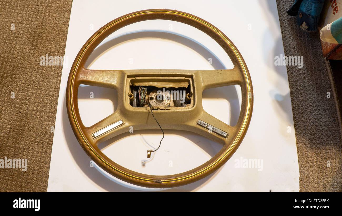 Una visuale ad angolo elevato di un volante Foto Stock Una visuale ad angolo elevato di un volante Foto Stock