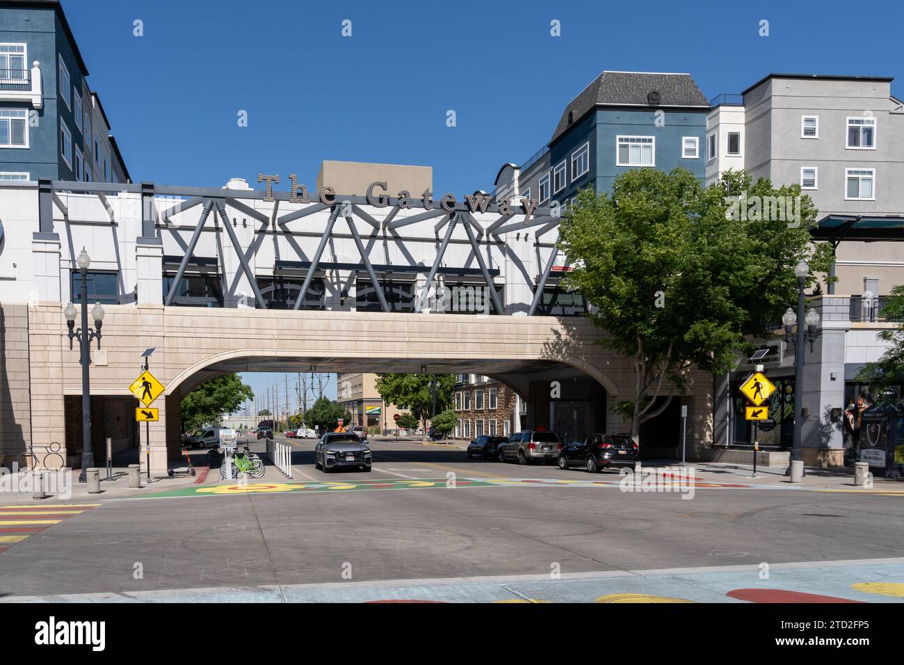 L'ingresso al Gateway di Salt Lake City, Utah, USA Foto Stock