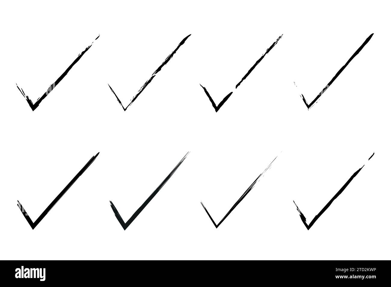 Segno di spunta grunge, segno di spunta marcatore. Segno di spunta con corsa grunge. Illustrazione Vettoriale