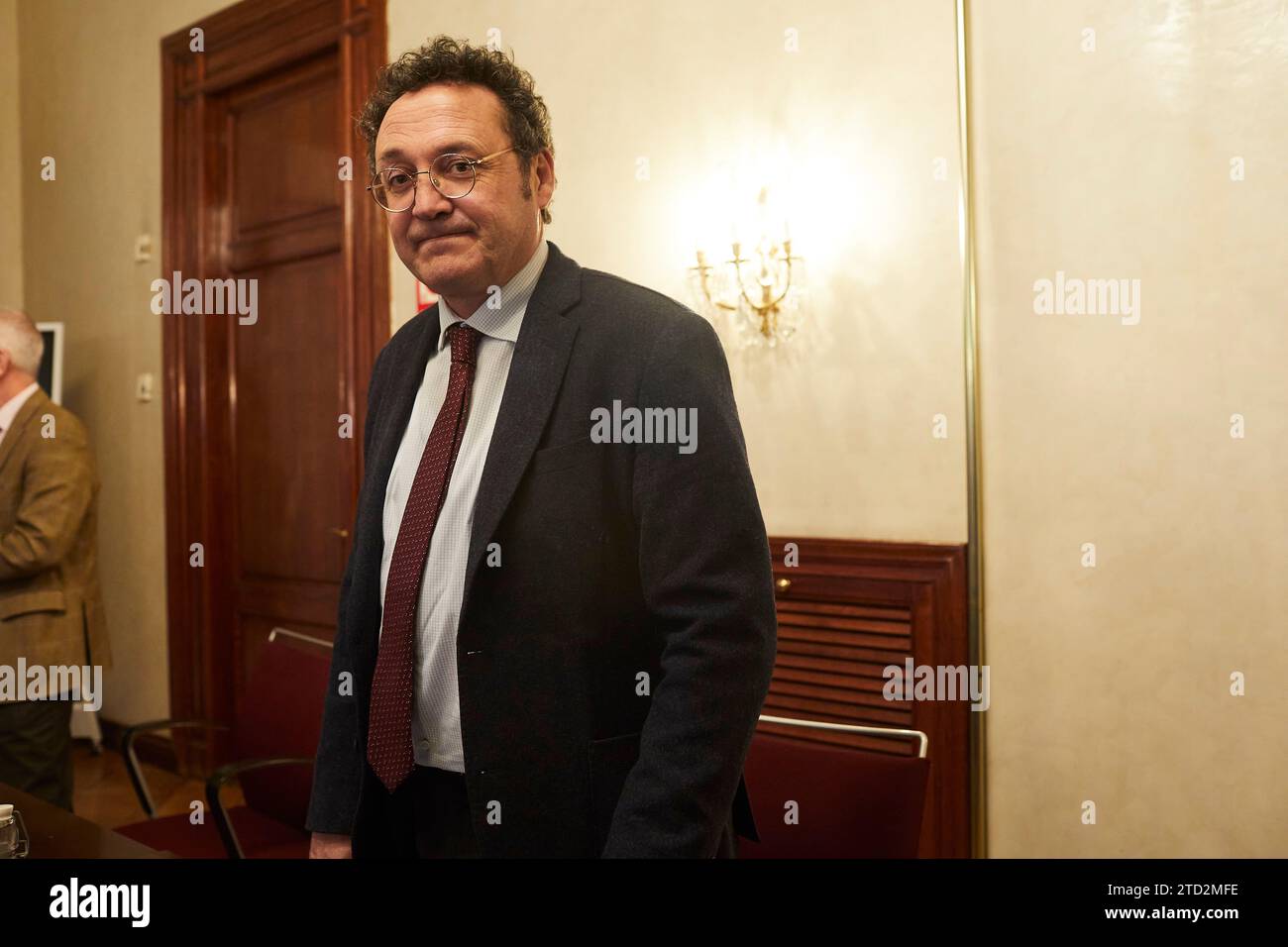 Madrid, 02/28/2023. Ministero dell'interno. Incontro tra il ministro dell'interno Fernando grande Marlaska, il ministro della giustizia Pilar Llop e il procuratore generale di Stato, Álvaro García, per unire le forze nella lotta contro il traffico di droga in campo de Gibilterra. Foto: Guillermo Navarro. ARCHDC. Crediti: Album / Archivo ABC / Guillermo Navarro Foto Stock