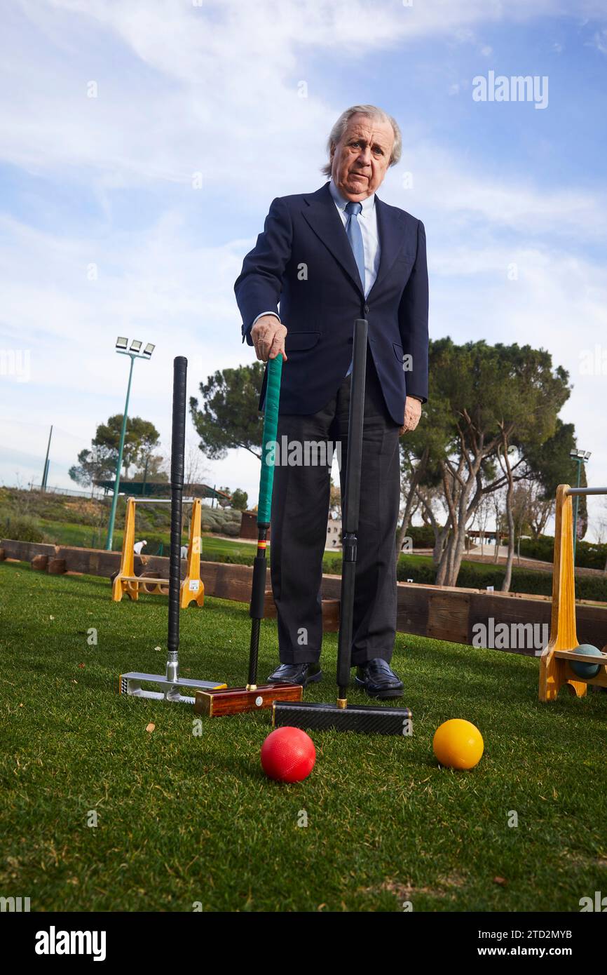 San Sebastián de los Reyes (Madrid), 03/16/2023. RSHECC (Royal Spanish Equestrian Society Country Club). Ritratti posati sui campi di croquet e durante l'intervista con il presidente della Federazione spagnola dei croquet, José Luis Álvarez-sala. Foto: Guillermo Navarro. ARCHDC. Crediti: Album / Archivo ABC / Guillermo Navarro Foto Stock