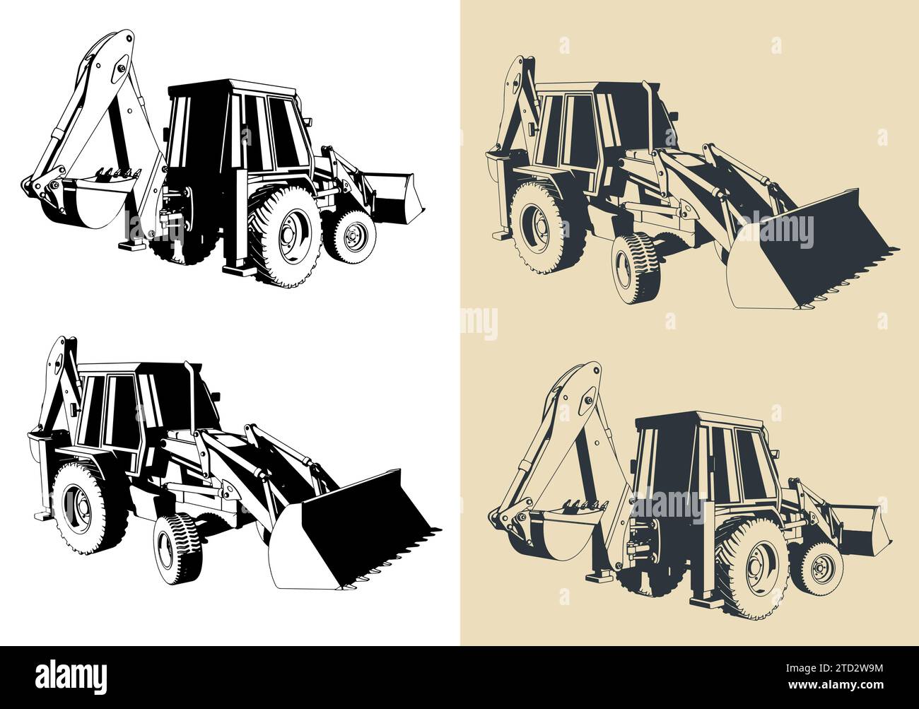 Illustrazioni vettoriali stilizzate della terna Illustrazione Vettoriale