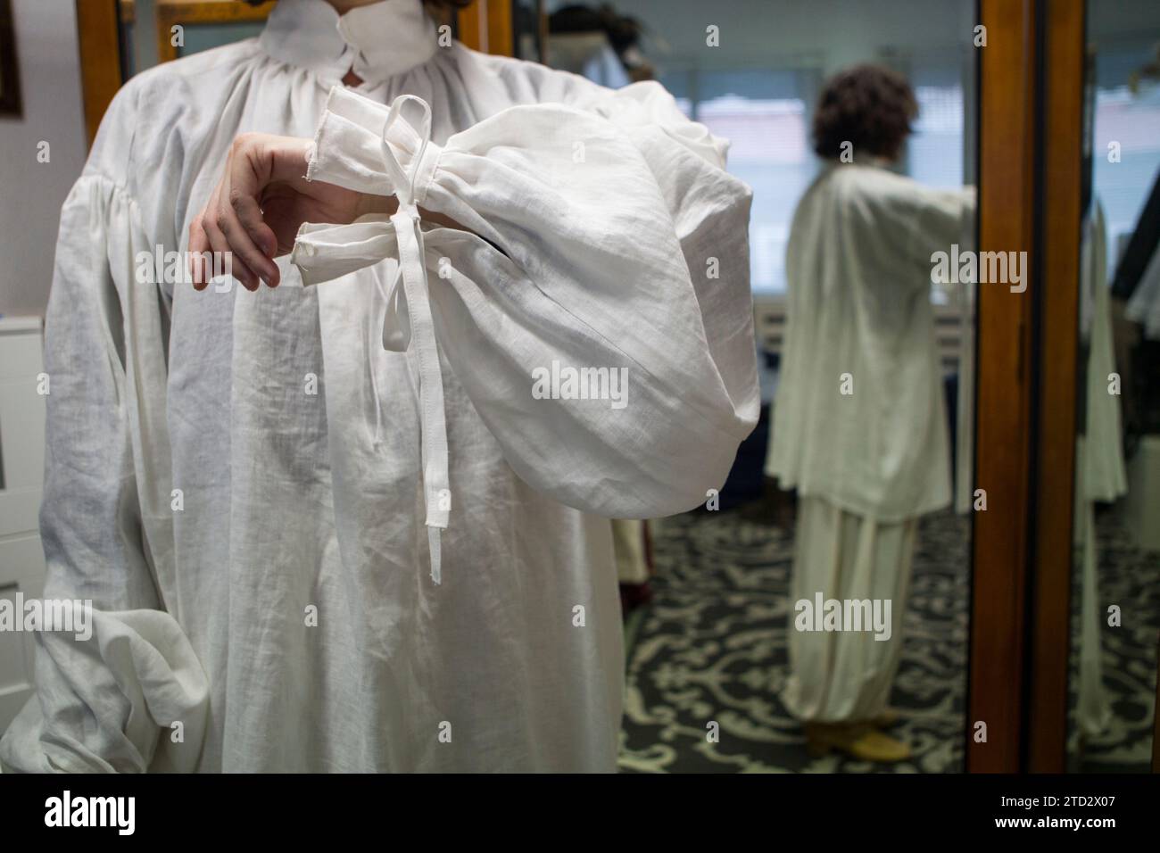 Madrid, 21/12/2018. Resoconto della preparazione dei costumi per la Parata dei tre Re a Madrid, realizzata presso la sartoria Cornejo, specializzata in costumi per spettacoli. Sono stati realizzati 150 nuovi costumi e il resto, fino al 600, sono adattamenti di precedenti parate e film come "il Trono di Spade" o "Ágora" Photo, Isabel Permuy ARCHDC. Crediti: Album / Archivo ABC / Isabel permuy Foto Stock