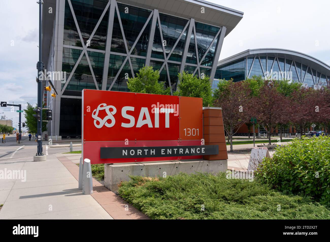 SAIT - ingresso nord del Southern Alberta Institute of Technology a Calgary, Alberta, Canada Foto Stock