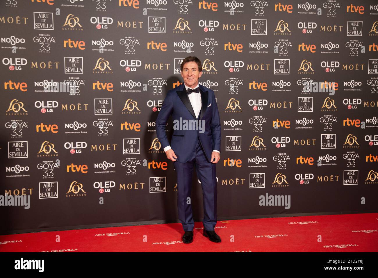 Siviglia, 02/02/2019. Gala della 33a edizione dei Goya Awards, al Fibes. Nell'immagine, Antonio de la Torre Martín sul tappeto rosso. Foto: Vanessa Gómez ARCHSEV. Crediti: Album / Archivo ABC / Vanessa Gómez Foto Stock