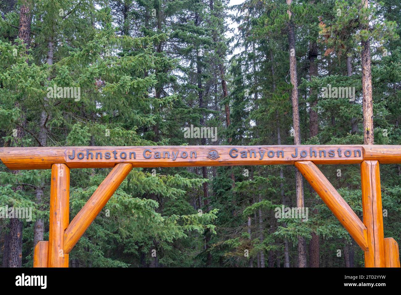 L'ingresso al Johnston Canyon nel Banff National Park, Alberta, Canada Foto Stock