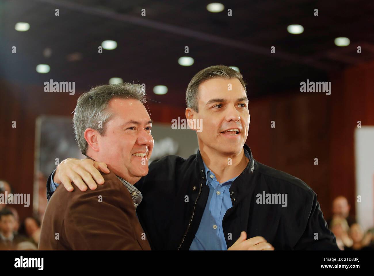 evilla, 16/02/2019. Presentazione della candidatura di Juan Espadas a sindaco di Siviglia. Intervengono Pedro Sánchez, Susana Díaz e Verónica Pérez. Foto: Raúl Doblado. ARCHSEV. Crediti: Album / Archivo ABC / Raúl Doblado Foto Stock