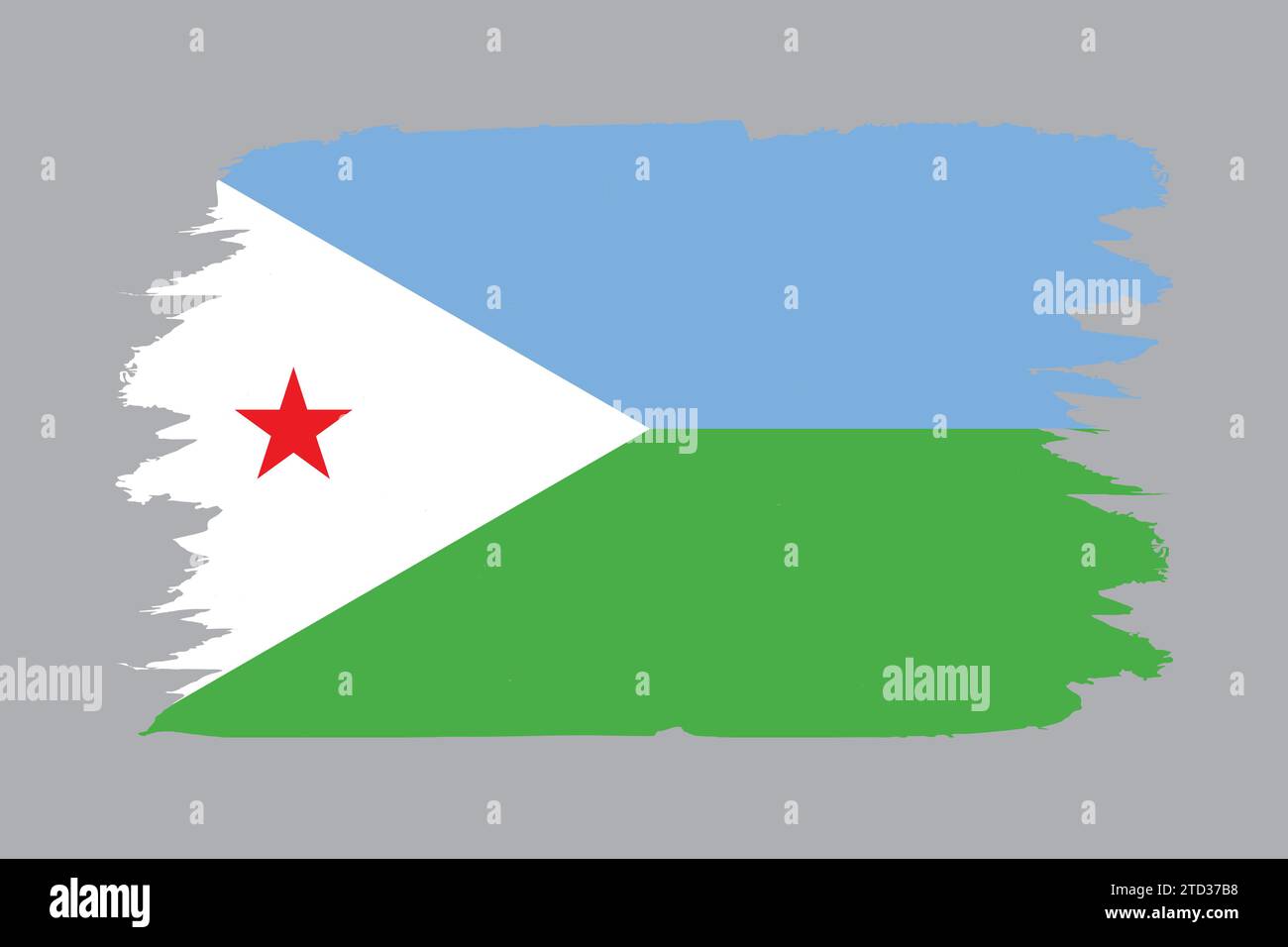 La bandiera della Repubblica di Gibuti come illustrazione vettoriale Illustrazione Vettoriale
