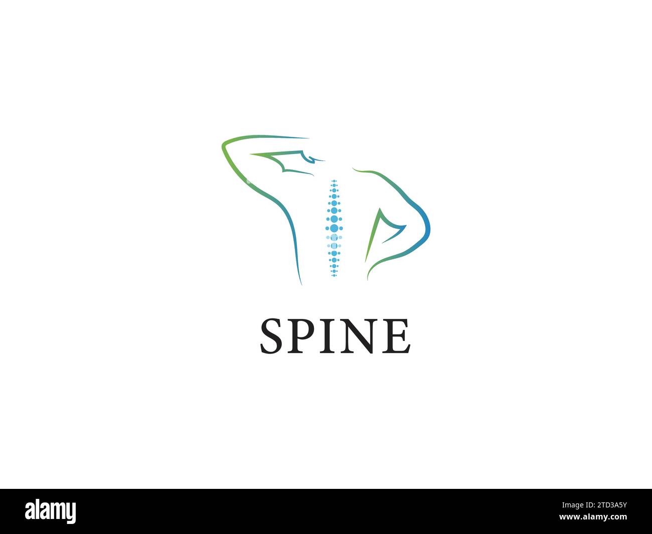 icona del logo della colonna vertebrale design isolato dal vettore Illustrazione Vettoriale