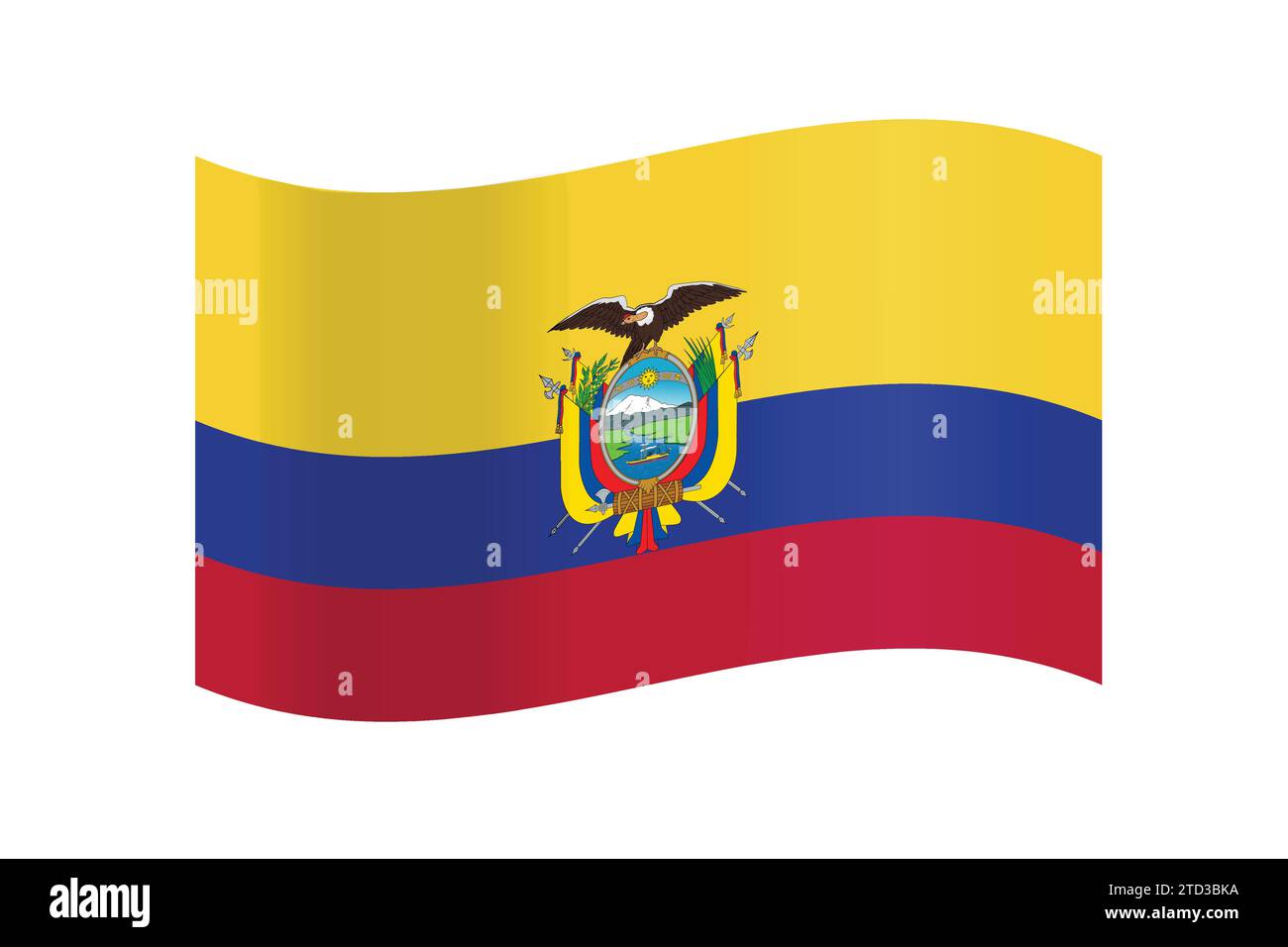 La bandiera della Repubblica dell'Ecuador come illustrazione vettoriale Illustrazione Vettoriale