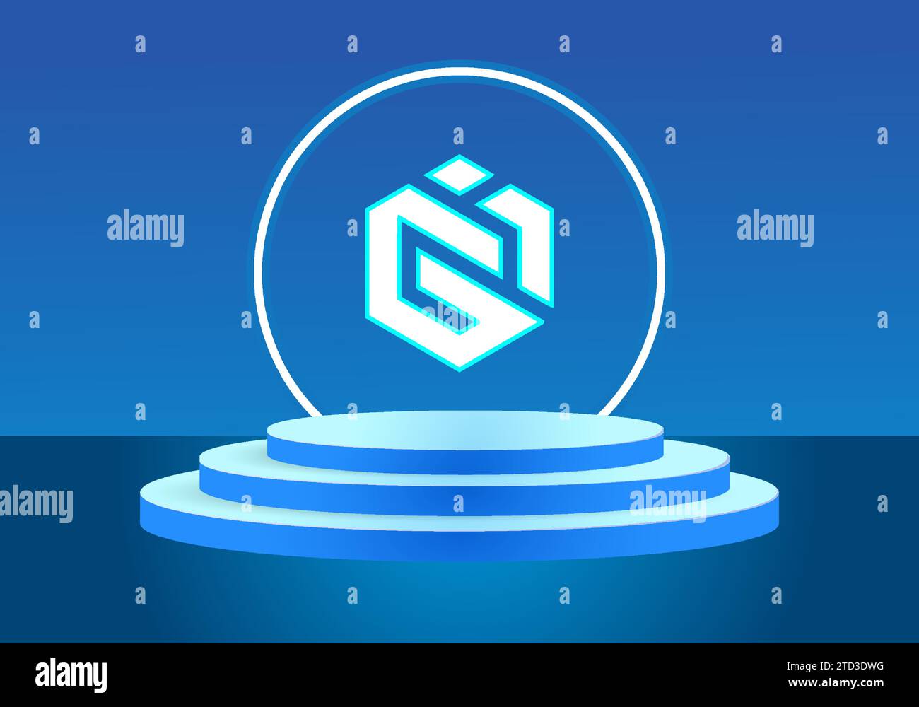 Logo blu lettera gi. Logo Vector per le aziende. Illustrazione Vettoriale