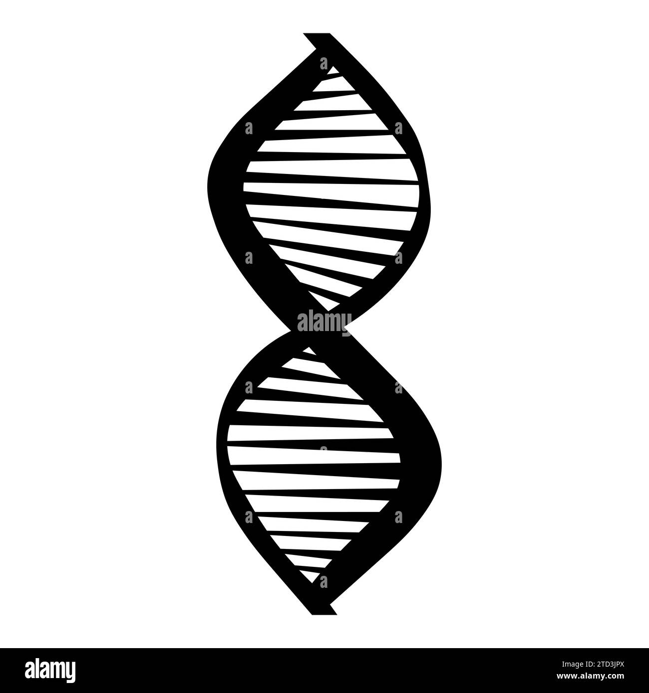 Icona DNA nera su sfondo bianco Illustrazione Vettoriale