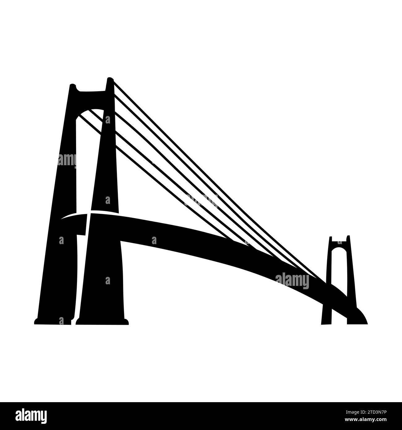 Icona Bridge nera su sfondo bianco Illustrazione Vettoriale