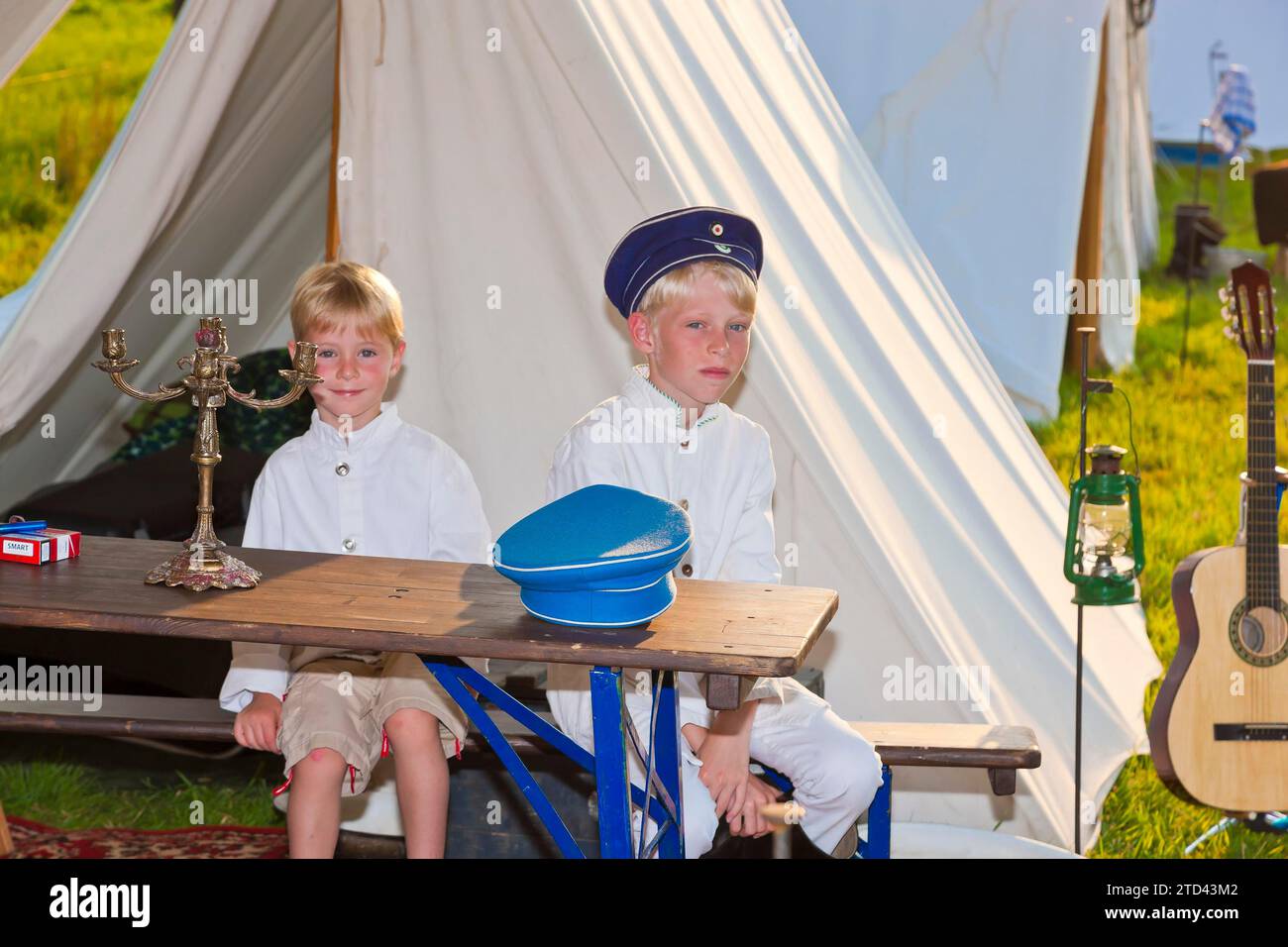 Bivacco ussaro a Hoefgen, vicino a Grimma Foto Stock