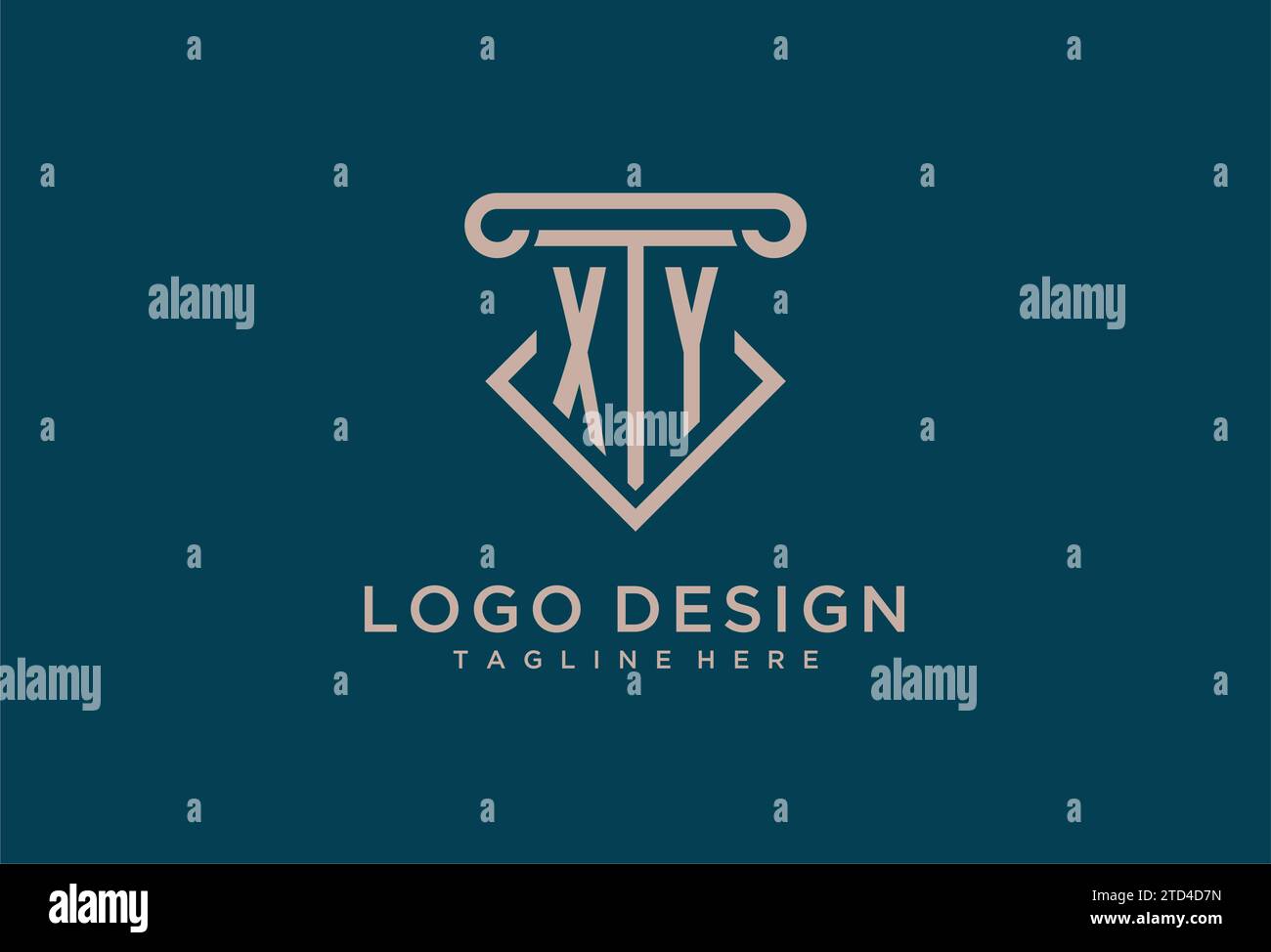 XY Initial con design icona pilastro, avvocato pulito e moderno, idee di design del logo dello studio legale Illustrazione Vettoriale