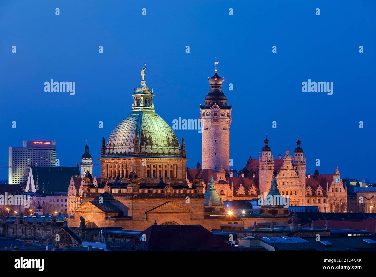 Vista dello skyline di Lipsia Foto Stock