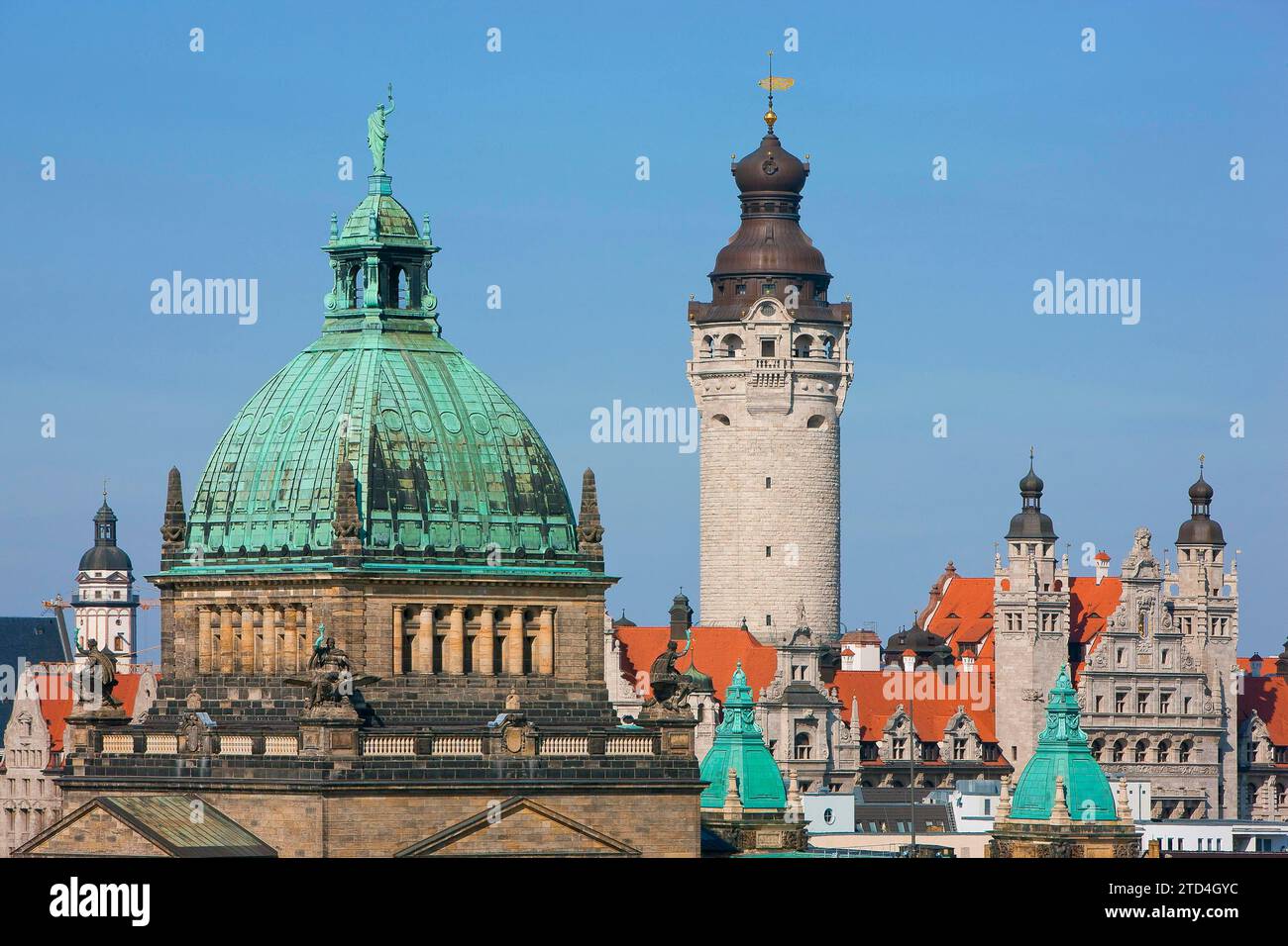Vista dello skyline di Lipsia Foto Stock