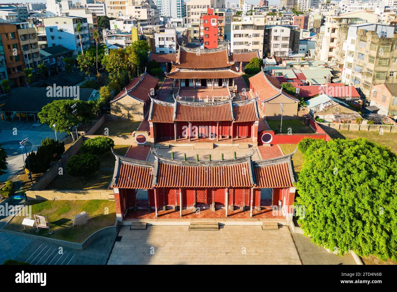 Vista aerea del Tempio di Confucio situato nella città di Changhua, Taiwan Foto Stock