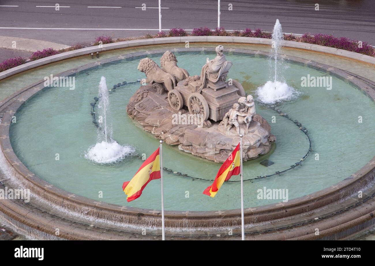 Fontana in piazza Cibeles a Madrid Foto Stock