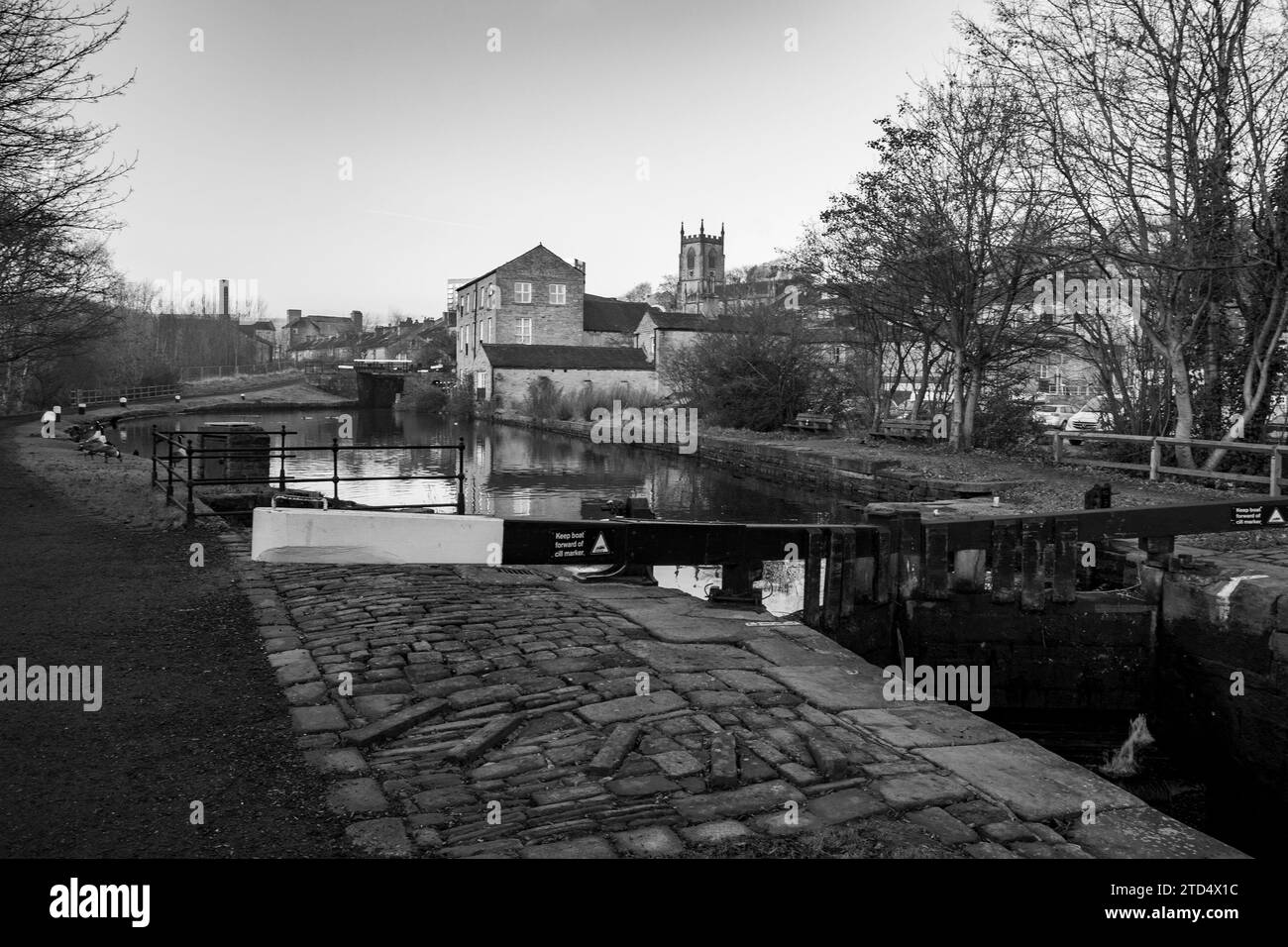 Rochdale Canal, Lock 1 Sowerby Bridge Foto Stock
