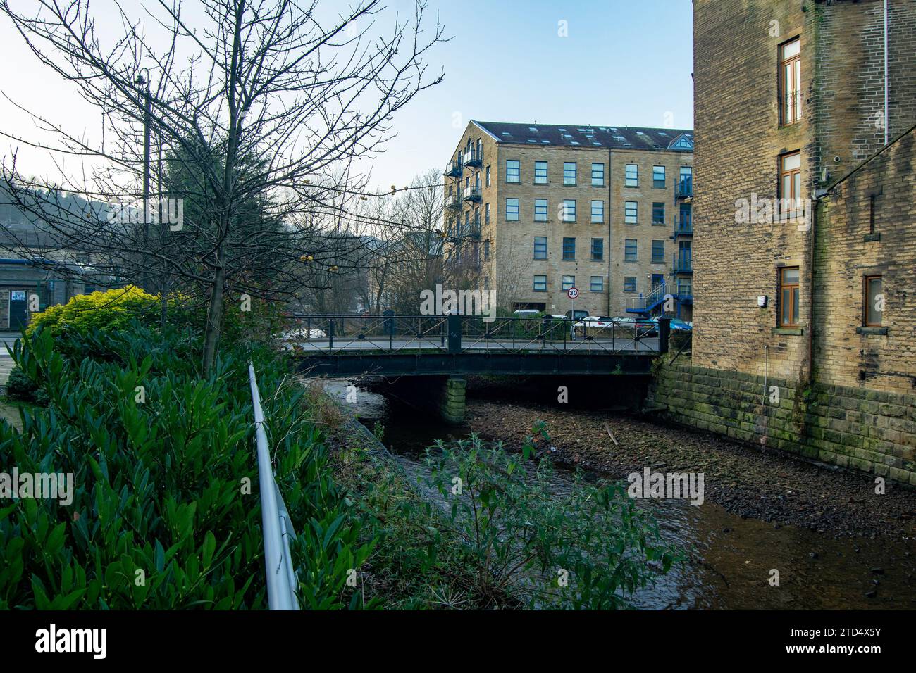Fiume Ryburn, Sowerby Bridge Foto Stock