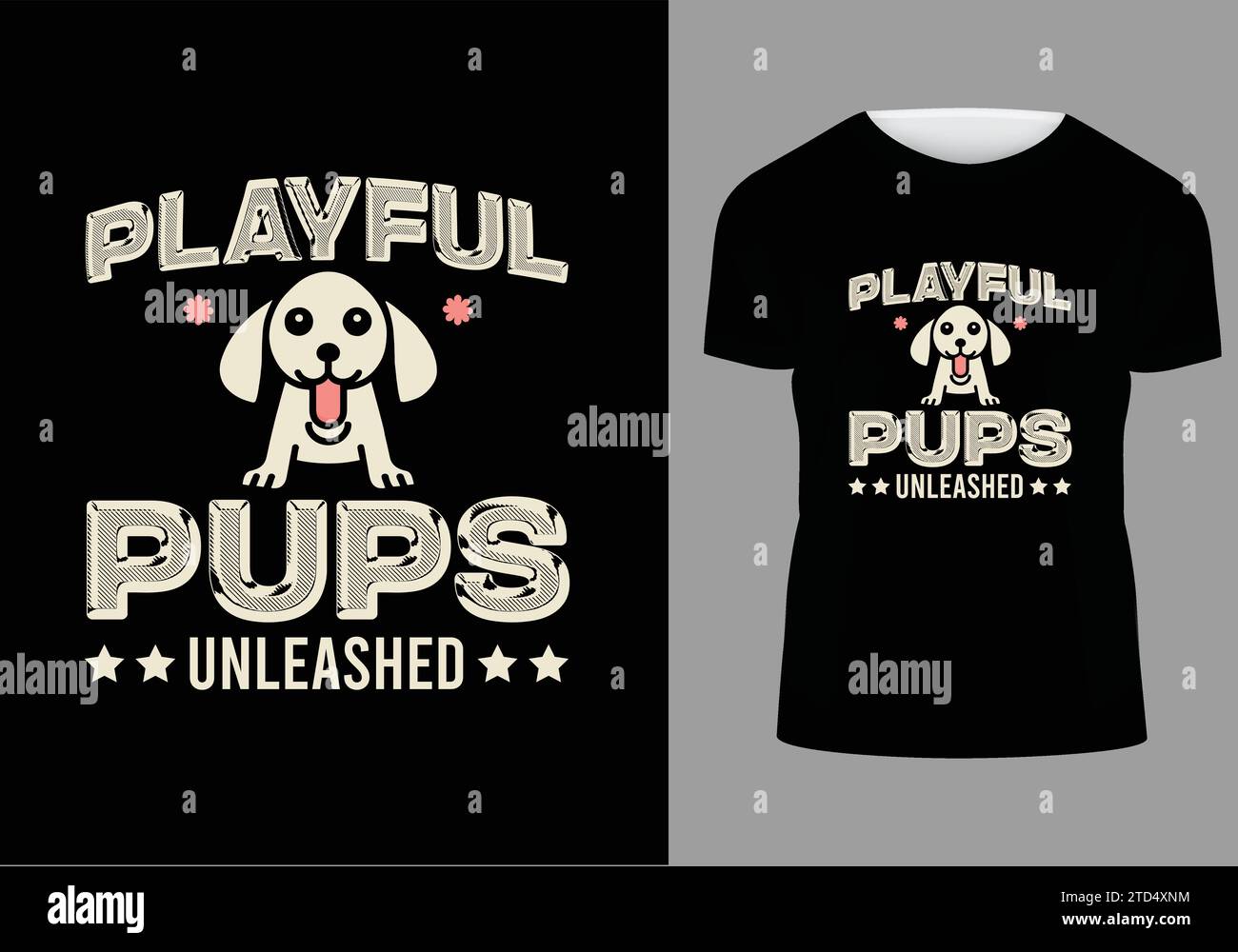 T-shirt cuccioli da cane Illustrazione Vettoriale