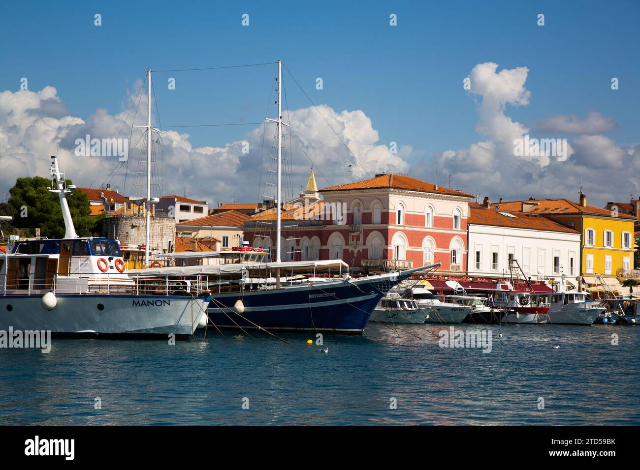 Barche, Porto, Parenzo, Croazia Foto Stock