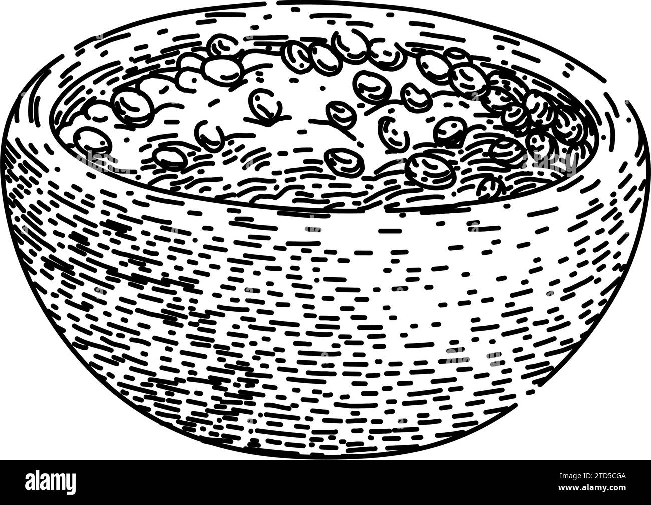 vettore disegnato a mano per schizzi di lenticchie sane Illustrazione Vettoriale