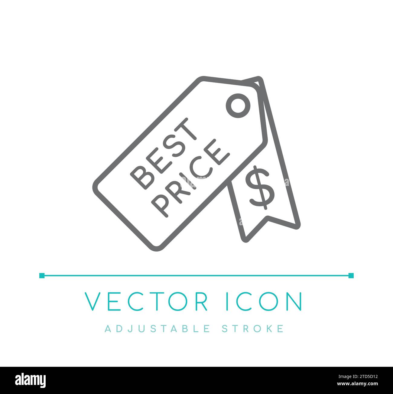 Icona linea vettoriale e-commerce a prezzo migliore Illustrazione Vettoriale