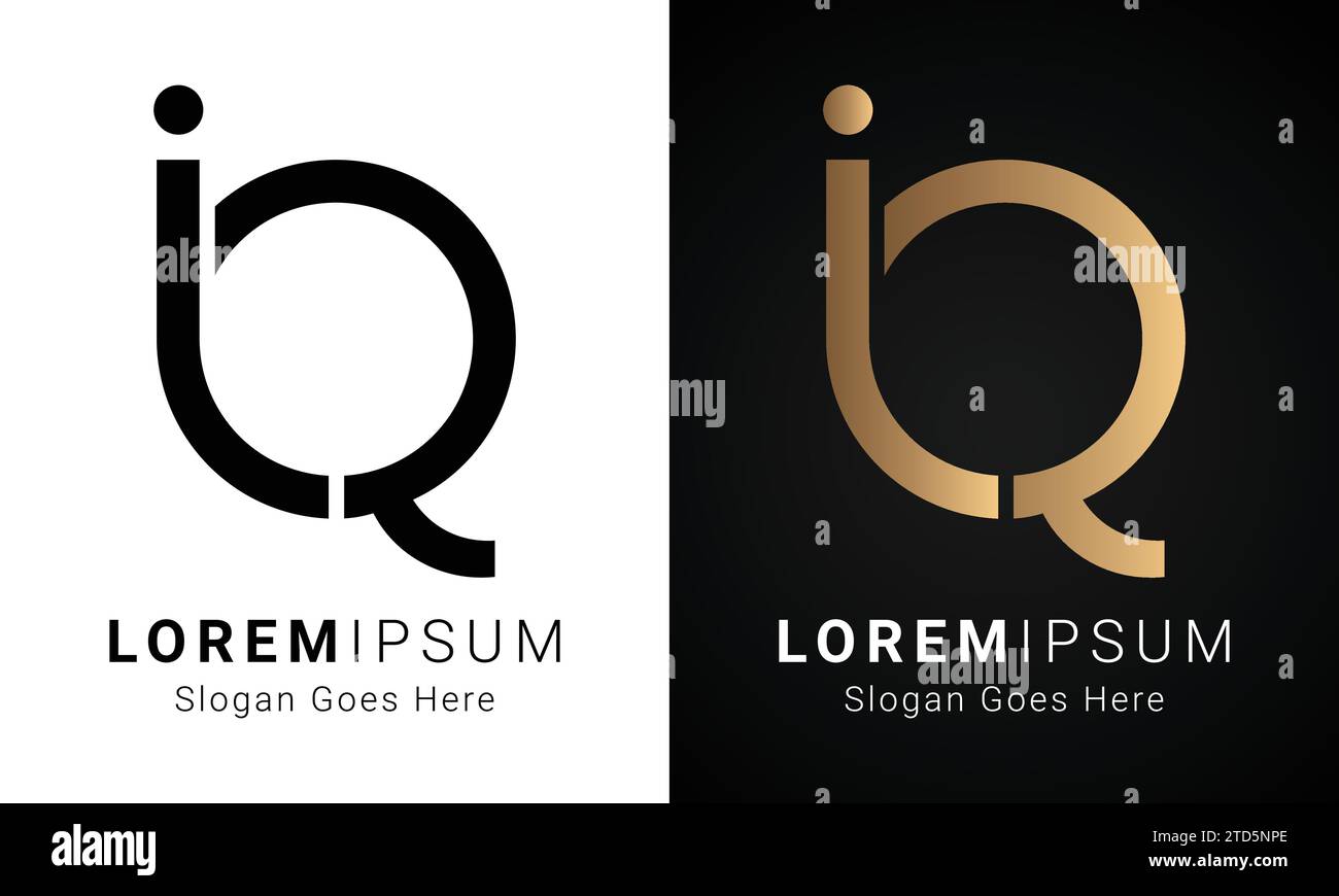 Design esclusivo con logo QJ iniziale o JQ monogramma Text Letter Illustrazione Vettoriale