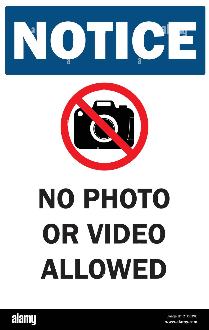 Foto non consentite |avviso Nessuna fotografia | Nessuna videografia |cartello vietato fotocamera mobile Illustrazione Vettoriale