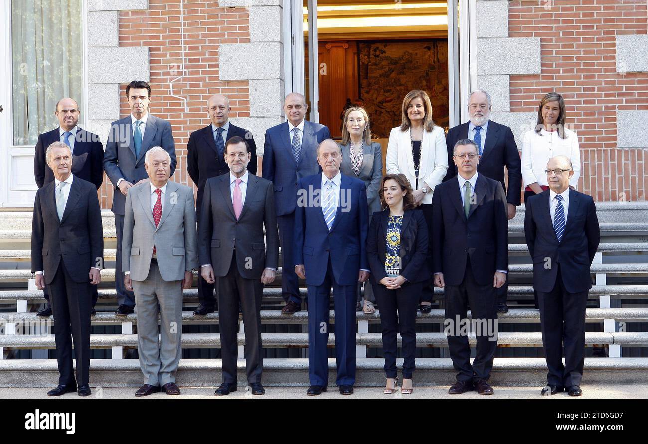 Madrid, 07/13/2012. Re Juan Carlos presiede il Consiglio dei ministri al Palazzo Zarzuela. Foto: Ernesto acute Archdc. Crediti: Album / Archivo ABC / Jaime García Foto Stock