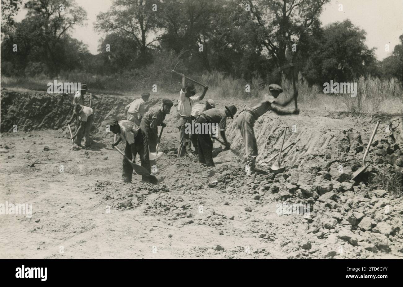 01/01/1935. Ippodromo di New Madrid. Una delle Brigate che lavorano nella fattoria. Crediti: Album / Archivo ABC Foto Stock