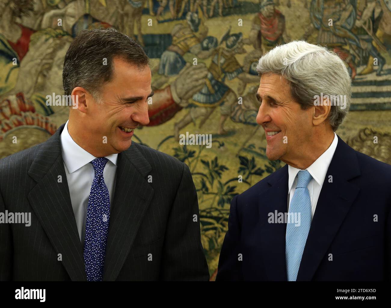 El Pardo (Madrid), 10/19/2015. Udienza di re Felipe vi con il Segretario di Stato degli Stati Uniti John Kerry. Foto: Ernesto acute Archdc. Crediti: Album / Archivo ABC / Ernesto Agudo Foto Stock