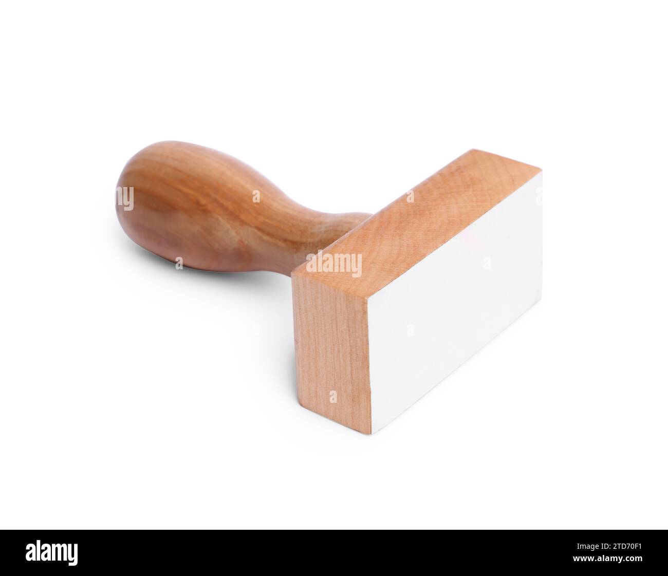 Un punzone in legno isolato su bianco Foto Stock