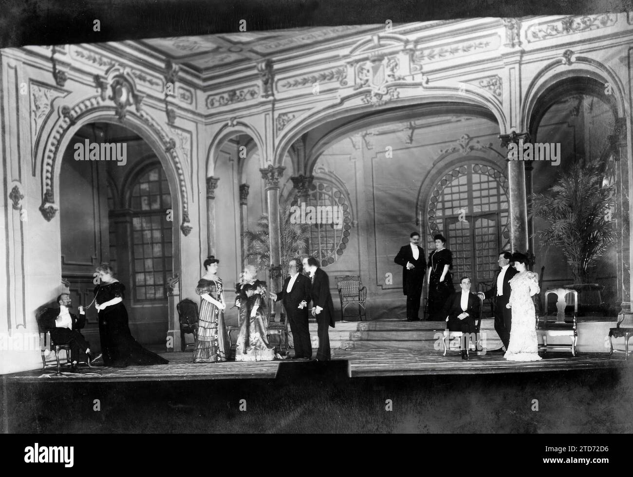 Madrid, 31/03/1906. Istantanea di una scena del terzo atto della commedia "la principessa bambina", scritta da Don Jacinto Benavente. Crediti: Album / Archivo ABC Foto Stock