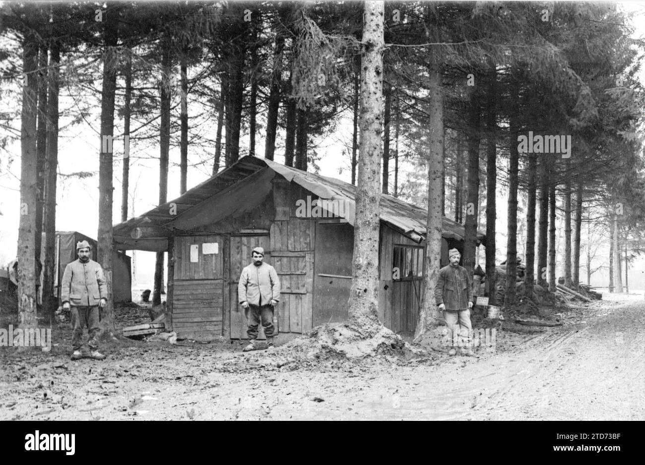 02/01/1917. Sul fronte occidentale. Un deposito di munizioni di fanteria sulla linea Meurthe e Mosella. Crediti: Album / Archivo ABC / Louis Hugelmann Foto Stock