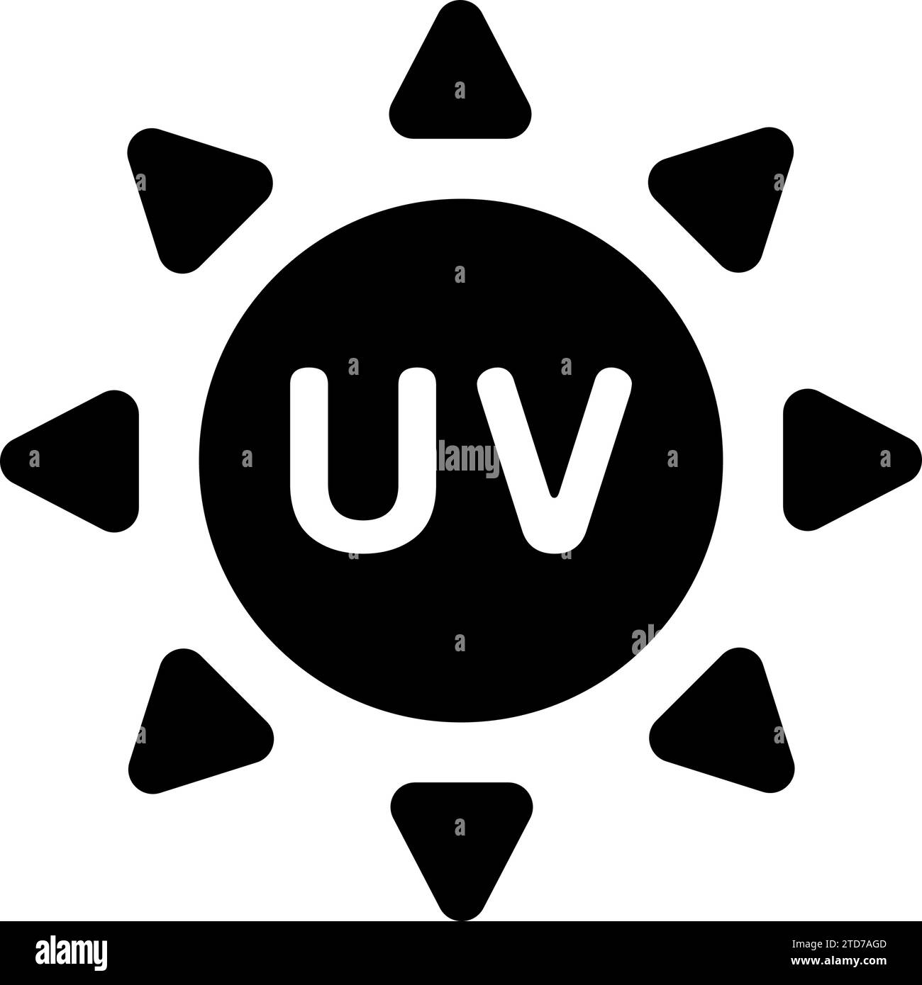 Illustrazione dell'icona del vettore UV (luce ultravioletta) Illustrazione Vettoriale